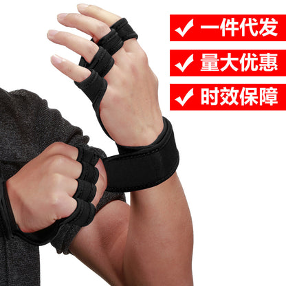 Indoor Fitness Palms Weight Training Silicone Non-slip Gloves Sports Long Wraps Wristbands Wholesale