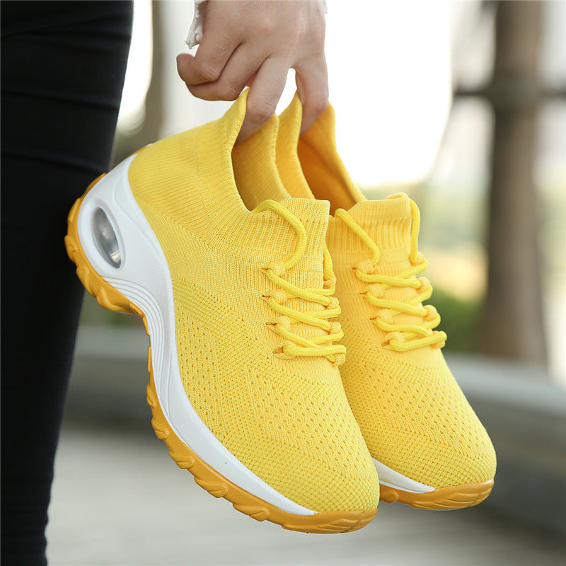 1862 socks shoes independent station large size women's shoes flying woven air cushion sports casual shoes square dance shoes mother shoes