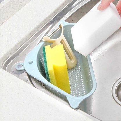 Kitchen vegetable rack household sink drain rack triangle storage rack hanger free punch tray hanging basket