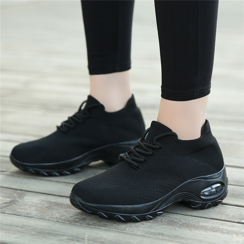 1862 socks shoes independent station large size women's shoes flying woven air cushion sports casual shoes square dance shoes mother shoes