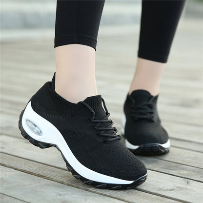 1862 socks shoes independent station large size women's shoes flying woven air cushion sports casual shoes square dance shoes mother shoes