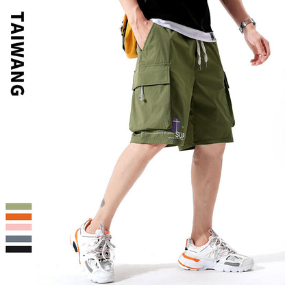 Japanese tide brand summer tooling shorts men 2022 new loose casual five-point pants national tide street men's trousers