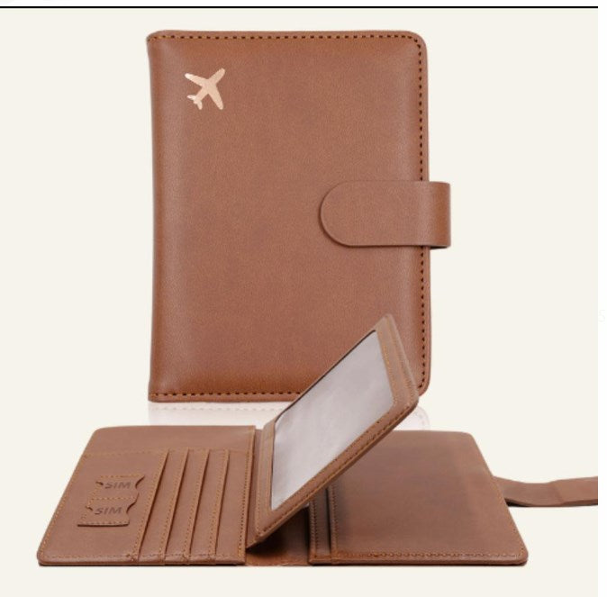 passport holder creative aircraft PU document storage bag leather passport cover passport bag cross-border factory direct sales