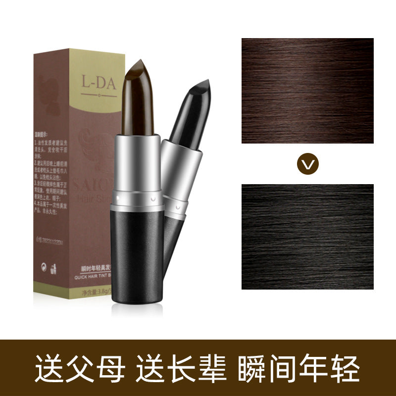 L-DA Liangda Hairdressing Pen Disposable Hair Dye Pen Temporary Hair Dye Stick Lipstick Hair Dye Black Brown