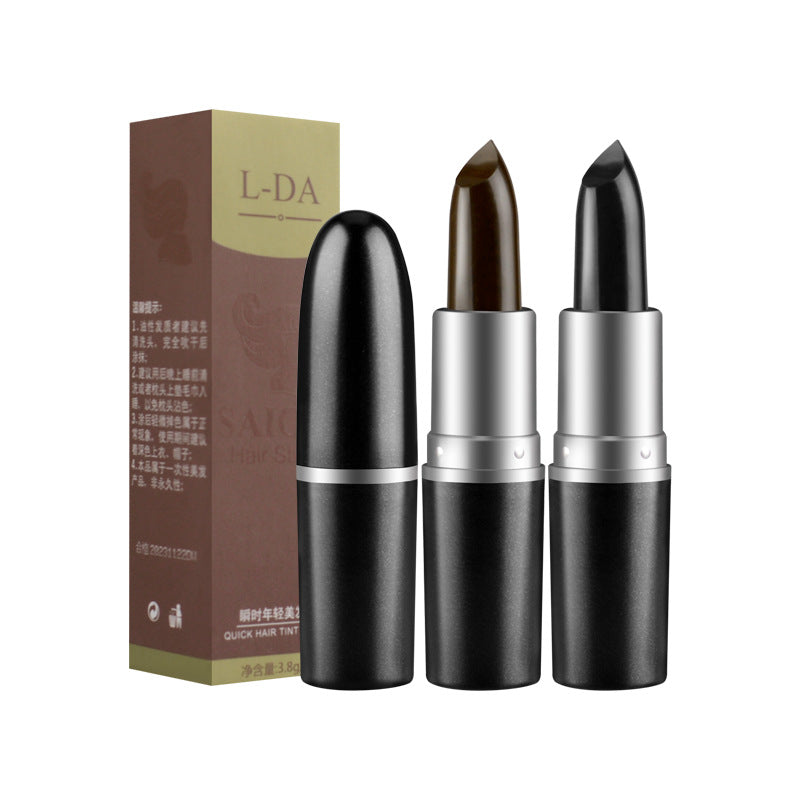 L-DA Liangda Hairdressing Pen Disposable Hair Dye Pen Temporary Hair Dye Stick Lipstick Hair Dye Black Brown