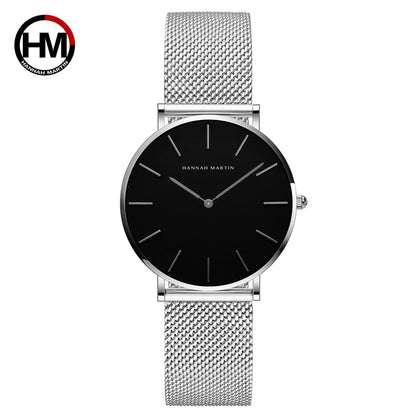 Japan movement stainless steel mesh belt waterproof watch women watches authorized Amazon patented ladies watch