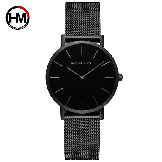 Japan movement stainless steel mesh belt waterproof watch women watches authorized Amazon patented ladies watch