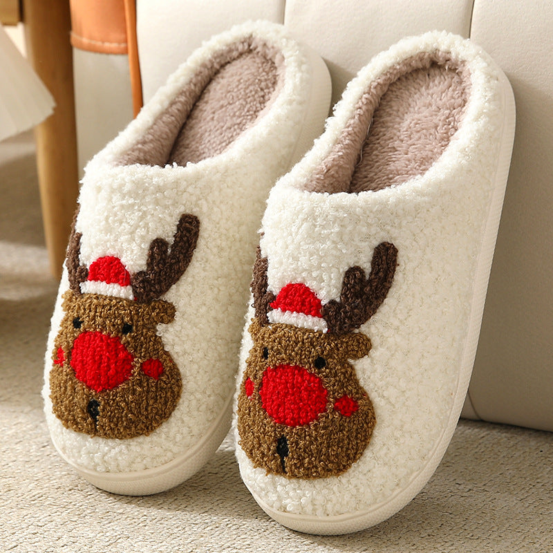 New Winter Cotton Slippers Home Comfortable Devil's Eye Men and Women Couples Thick Bottom Warm Indoor Slippers Wholesale