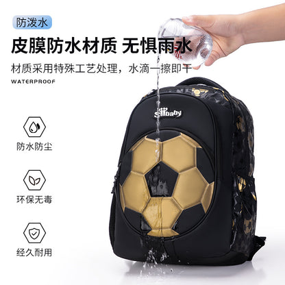 New spot elementary school students 1-3 grade football backpack large capacity schoolbag waterproof lightweight boy backpack