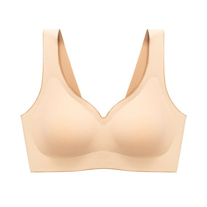 Non-marking latex underwear women's non-steel ring small chest gathered pair of breasts anti-sagging sports girls' summer thin section