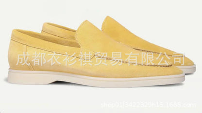 Men's summer loafers, casual flat shoes, slip-on driving shoes, cross-border large-size toe shoes