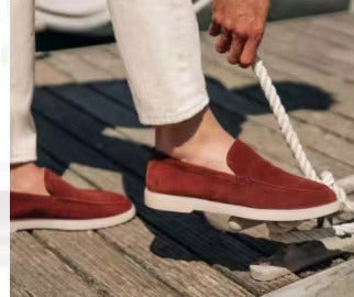 Men's summer loafers, casual flat shoes, slip-on driving shoes, cross-border large-size toe shoes