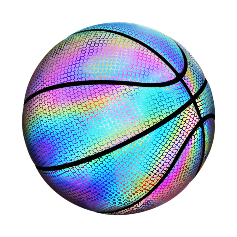 Manufacturer wholesale three-ring reflective basketball No. 7 Douyin internet celebrity same style luminous fluorescent blue ball lanqiu