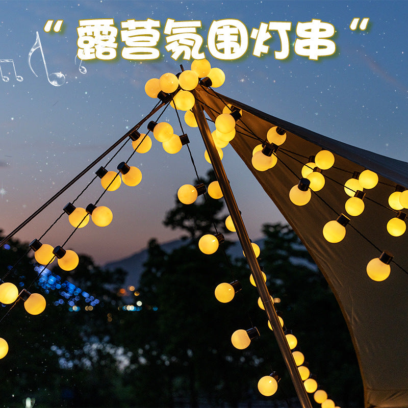 LED camping decorative light string wedding party layout bulb light outdoor garden tent canopy 5cm ball light string