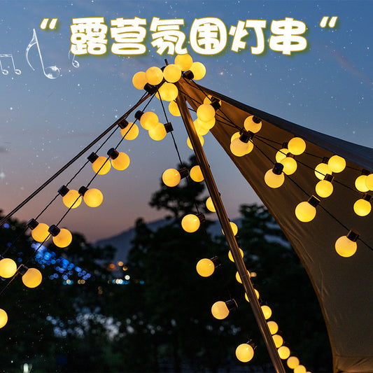 LED camping decorative light string wedding party layout bulb light outdoor garden tent canopy 5cm ball light string