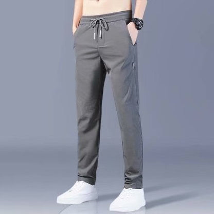 Ice silk pants men's summer thin section breathable air-conditioning casual pants men's straight loose large size quick-drying sports trousers