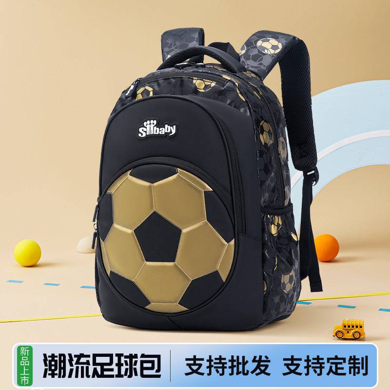 New spot elementary school students 1-3 grade football backpack large capacity schoolbag waterproof lightweight boy backpack