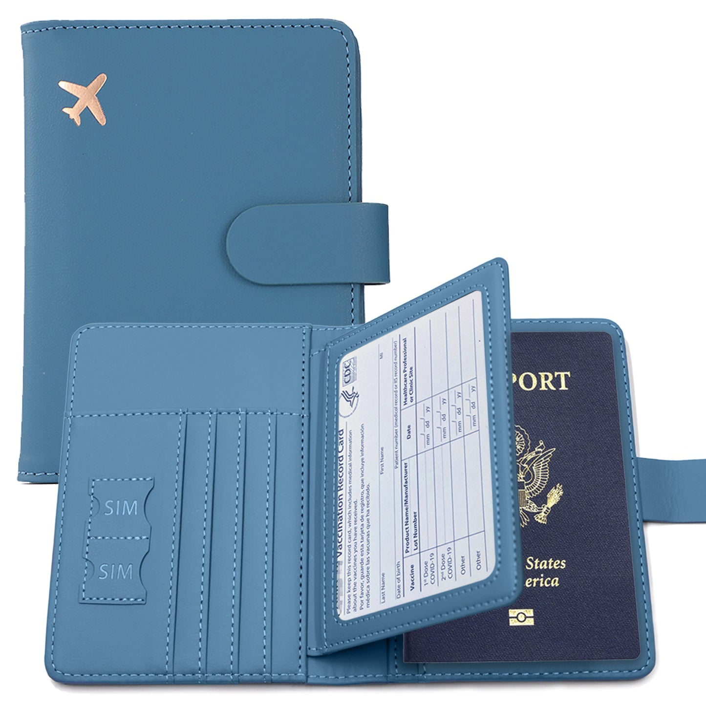 passport holder creative aircraft PU document storage bag leather passport cover passport bag cross-border factory direct sales