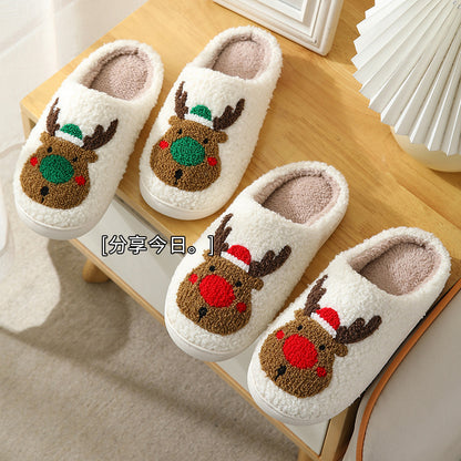 New Winter Cotton Slippers Home Comfortable Devil's Eye Men and Women Couples Thick Bottom Warm Indoor Slippers Wholesale