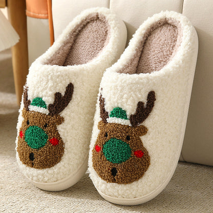 New Winter Cotton Slippers Home Comfortable Devil's Eye Men and Women Couples Thick Bottom Warm Indoor Slippers Wholesale